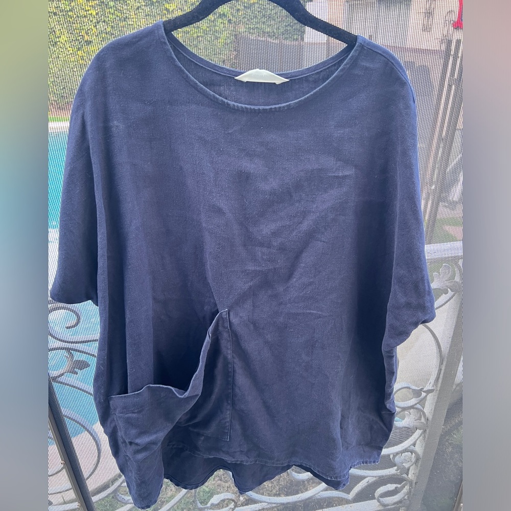 Elizabeth Suzann Harper tunic short sleeve navy blue OS